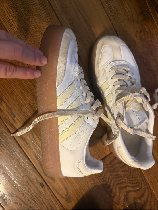adidas Shoes - adidas White Platform Sneakers with Gum Sole